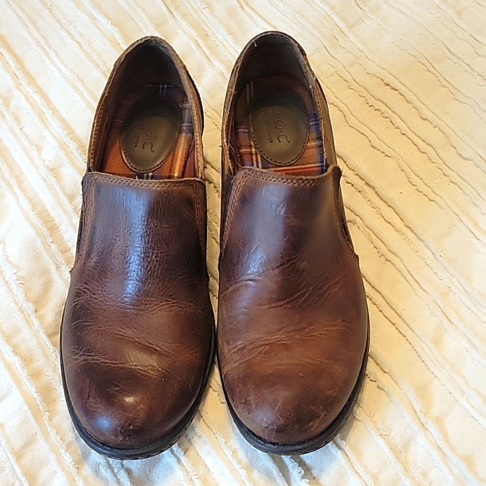 BOC Born C49823 Womens Bootie Size 8.5M Brown Leather with Block Heel
